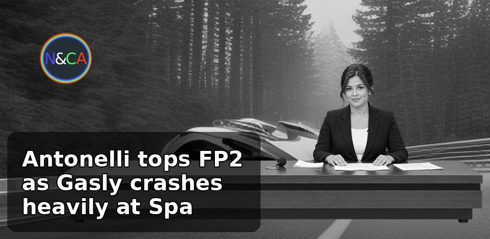 Antonelli tops FP2 as Gasly crashes heavily at Spa